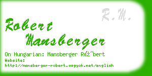 robert mansberger business card